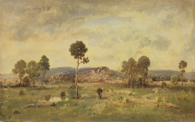 松の木のある風景、1864年